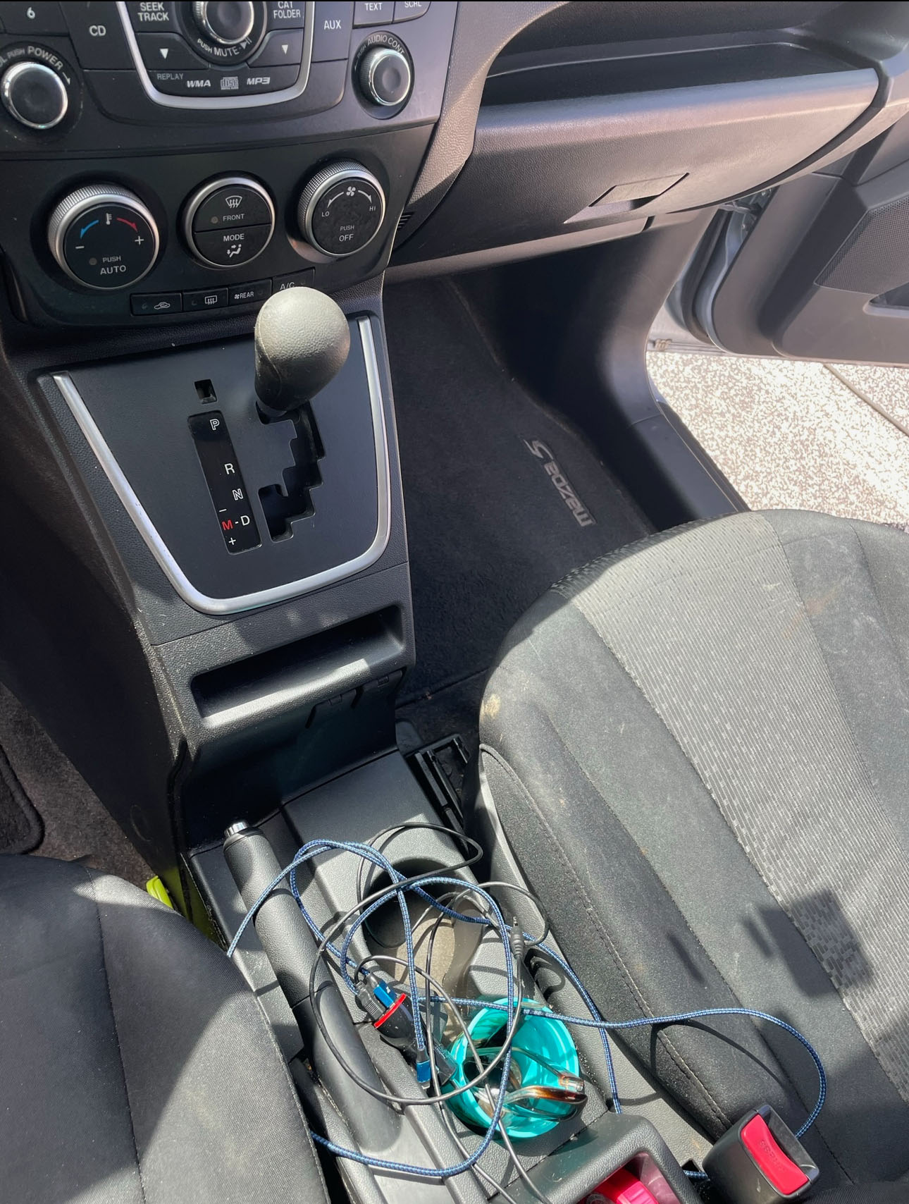 After cleaning dash/cup and floor